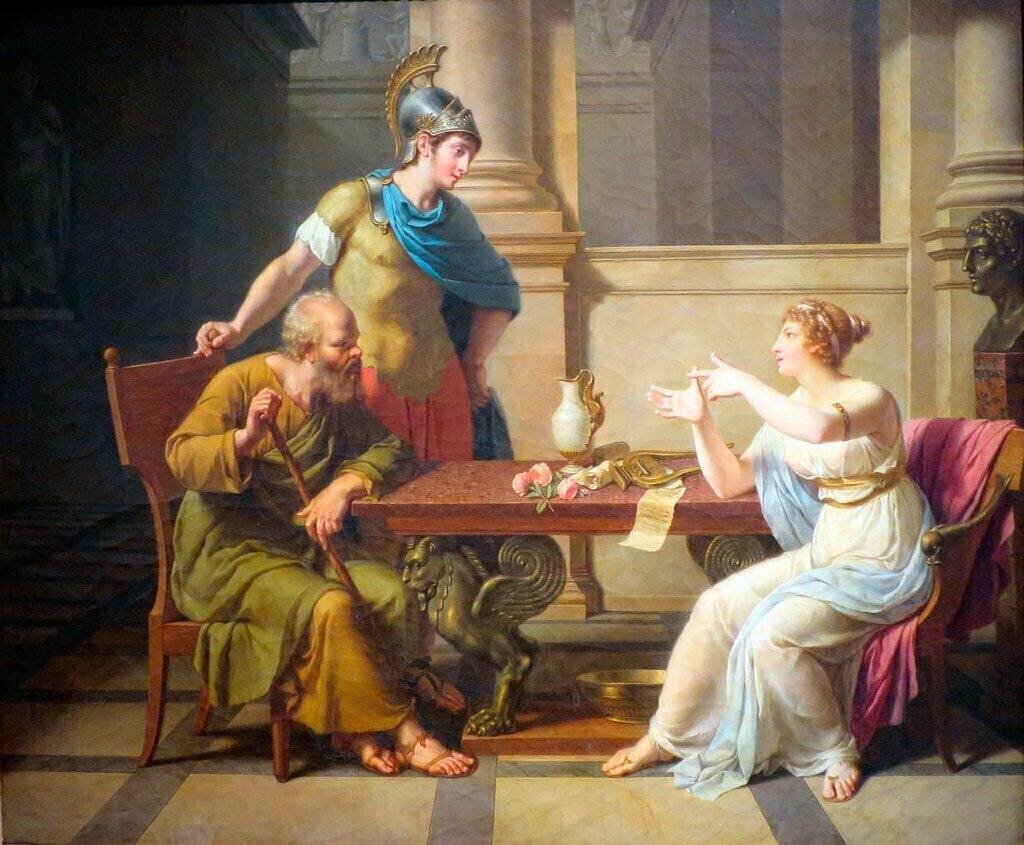 «Дебаты Сократа с Аспазией». Н.А. Монсио, 1800 г.