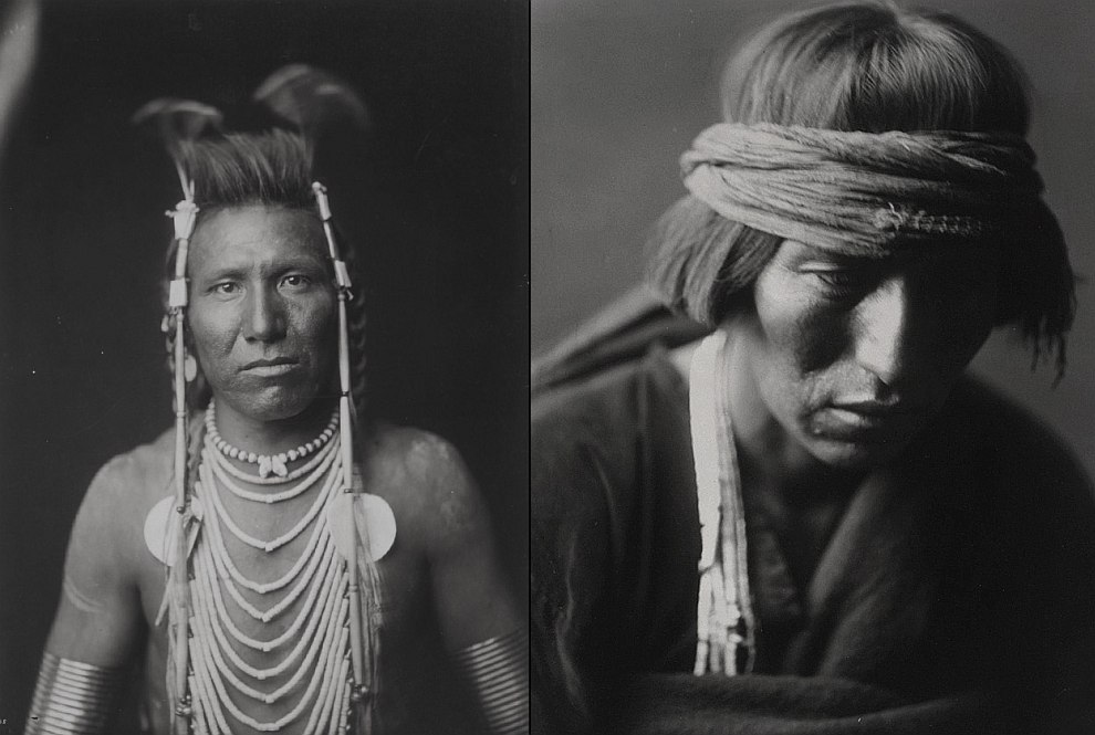 Слева — Длинноухий Бен (1905 год), справа — медик их племени Навахо (1904 год)