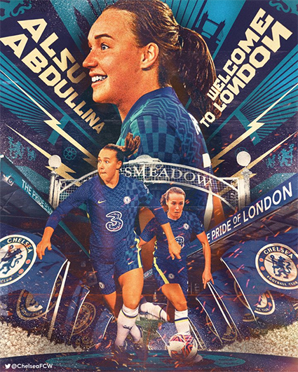 Футболистка сборной России Алсу Абдуллина перешла в лондонский "Челси" alsuchelsea2024,Новости