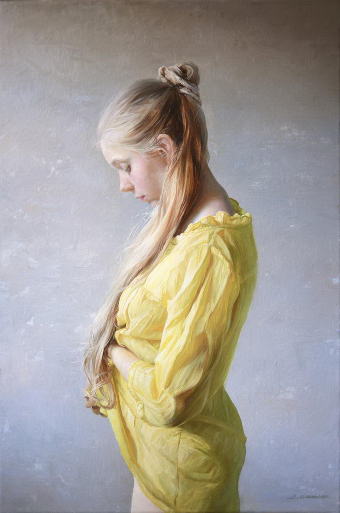 Российский художник создает полотна с девушками в стиле прошлых веков 