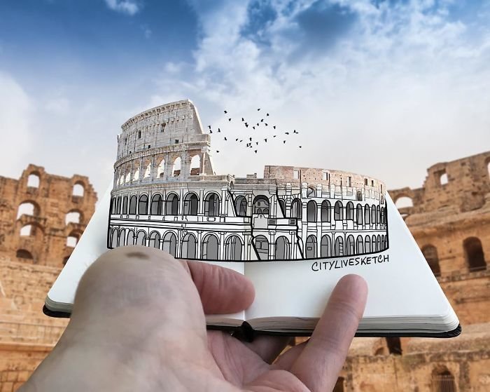 Итальянский художник создает новую географию впечатлений 3D-картины, живопись, искусство, новая реальность, путешествия, творчество, фотография, художник