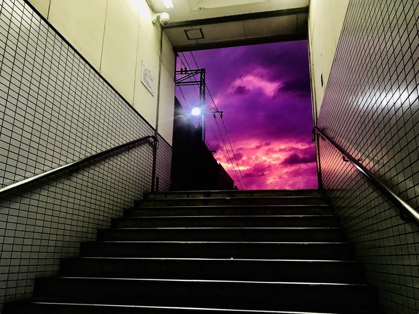За несколько часов до тайфуна «Хагибис» небо в Японии стало ярко-фиолетовым природа,Путешествия,фото
