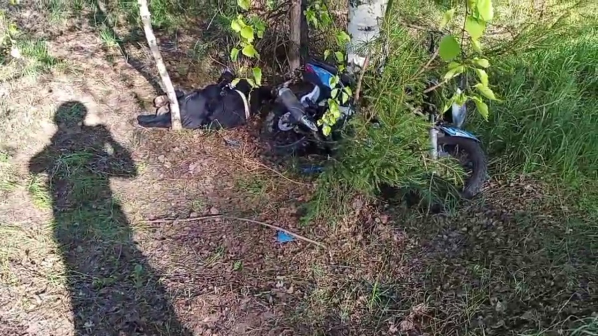 Молодой байкер разбился в ДТП, совершив съезд в кювет в Нижегородской области