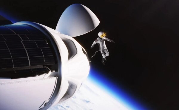 Новый скафандр SpaceX для выхода в открытый космос (в представлении художника). Фото © SpaceX