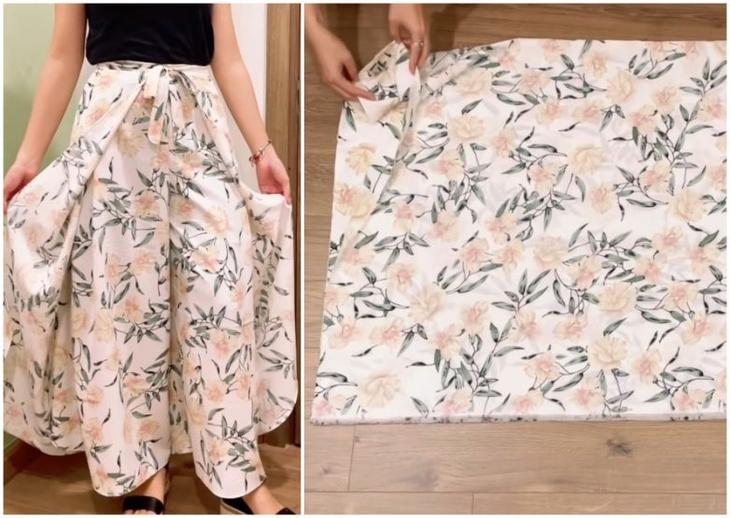 Стильные брюки-юбка с запахом за 1 час
