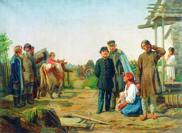 Алексей Корзухин. «Сбор недоимок» (1868)