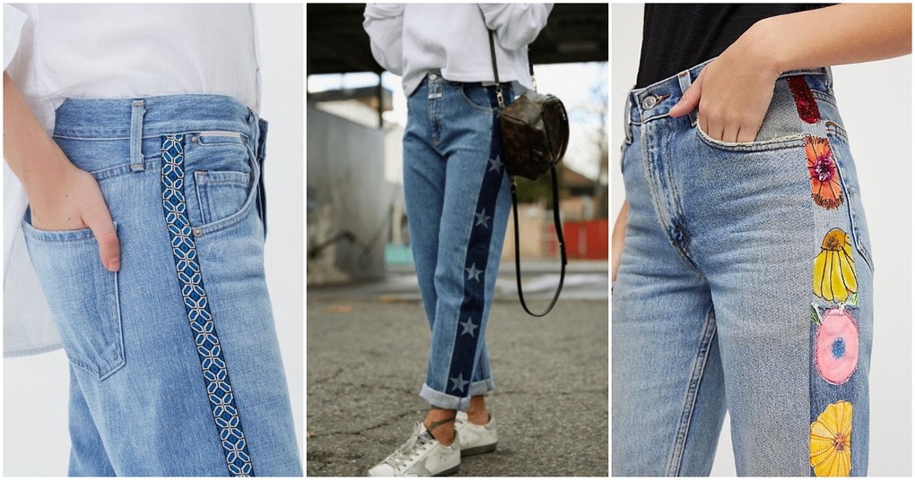 Как сделать джинсы с кружевом?