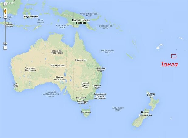 Королевство Тонга на карте/ © worldtravel.name