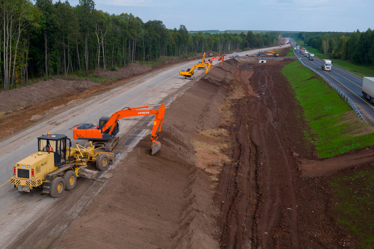Реконструкция трассы М7 в Нижегородской области.