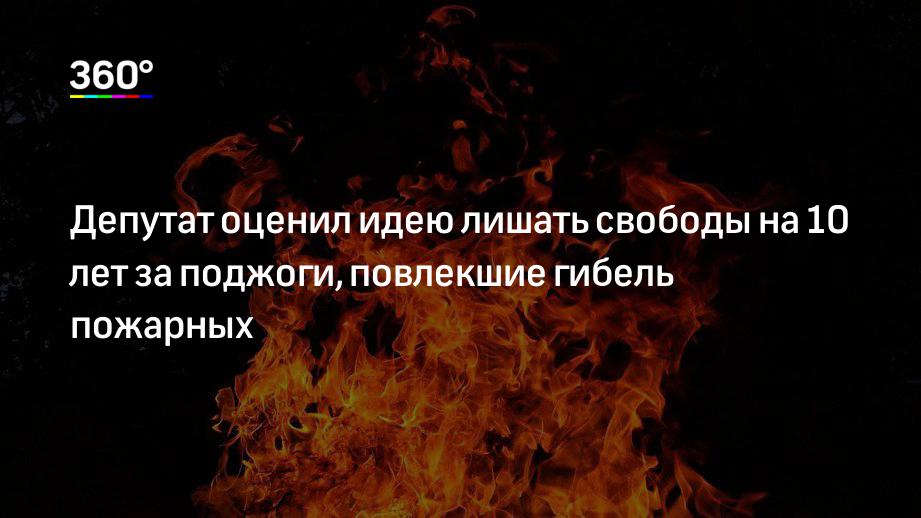 Депутат оценил идею лишать свободы на 10 лет за поджоги, повлекшие гибель пожарных