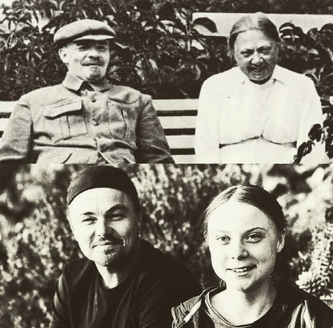 Ульянов и крупская. Ди Каприо и Тунберг Ленин и Крупская.
