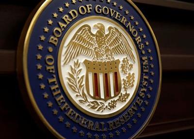 The seal for the Board of Governors of the Federal Reserve System is displayed in Washington, U.S., June 14, 2017. REUTERS/Joshua Roberts
