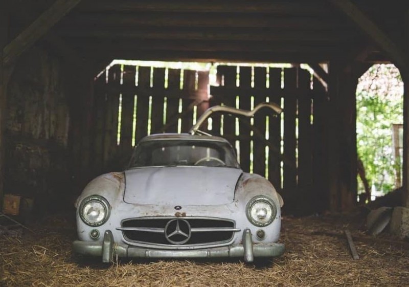 Развенчание красивой легенды о Mercedes 300 SL "Gullwing", найденном в заброшенном сарае mercedes-benz,авто и мото,старые авто
