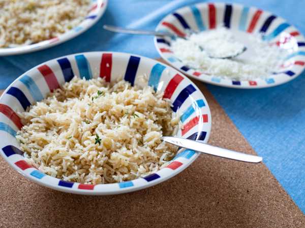 Рис с луком и сыром, рецепт с фото