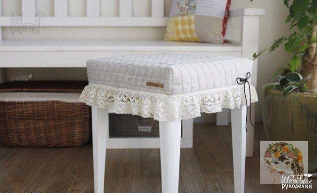 Шьем сами чехол для табурета. Шьем сами чехол для табурета. шитье