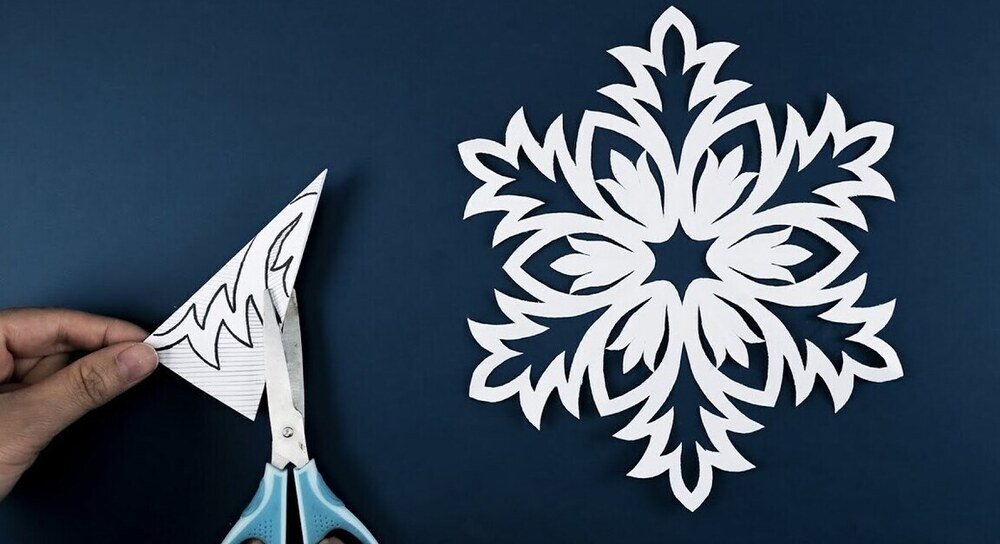 Красивая снежинка из бумаги: 2 техники декор,мастер-класс