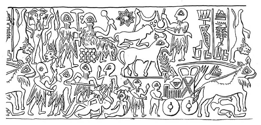 ​Прорисовка печати лугаля нома Мари по имени Ишки-Мари, около 2500 лет до н.э. aly-abbara.com - Война родилась здесь | Warspot.ru