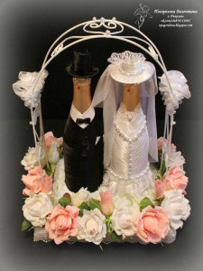 МК - Свадебное шампанское на подставке-арке