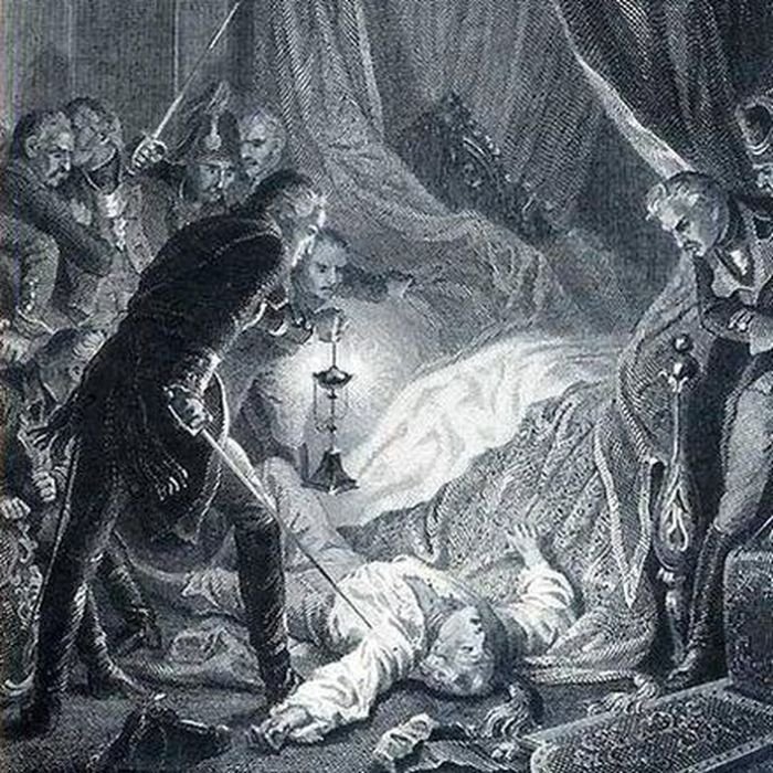 Убийство императора Павла I. С французской гравюры 19 века