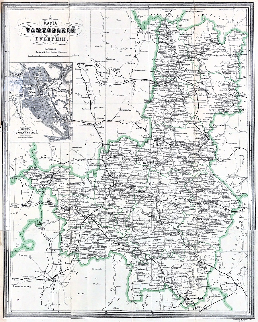 Карта тамбовской губернии до 1917 года и сейчас