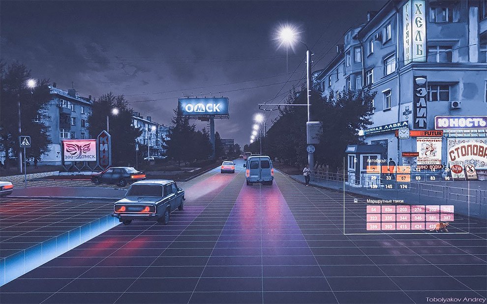 Российский художник с помощью "Фотошопа" превращает серые российские города в мир будущего искусство