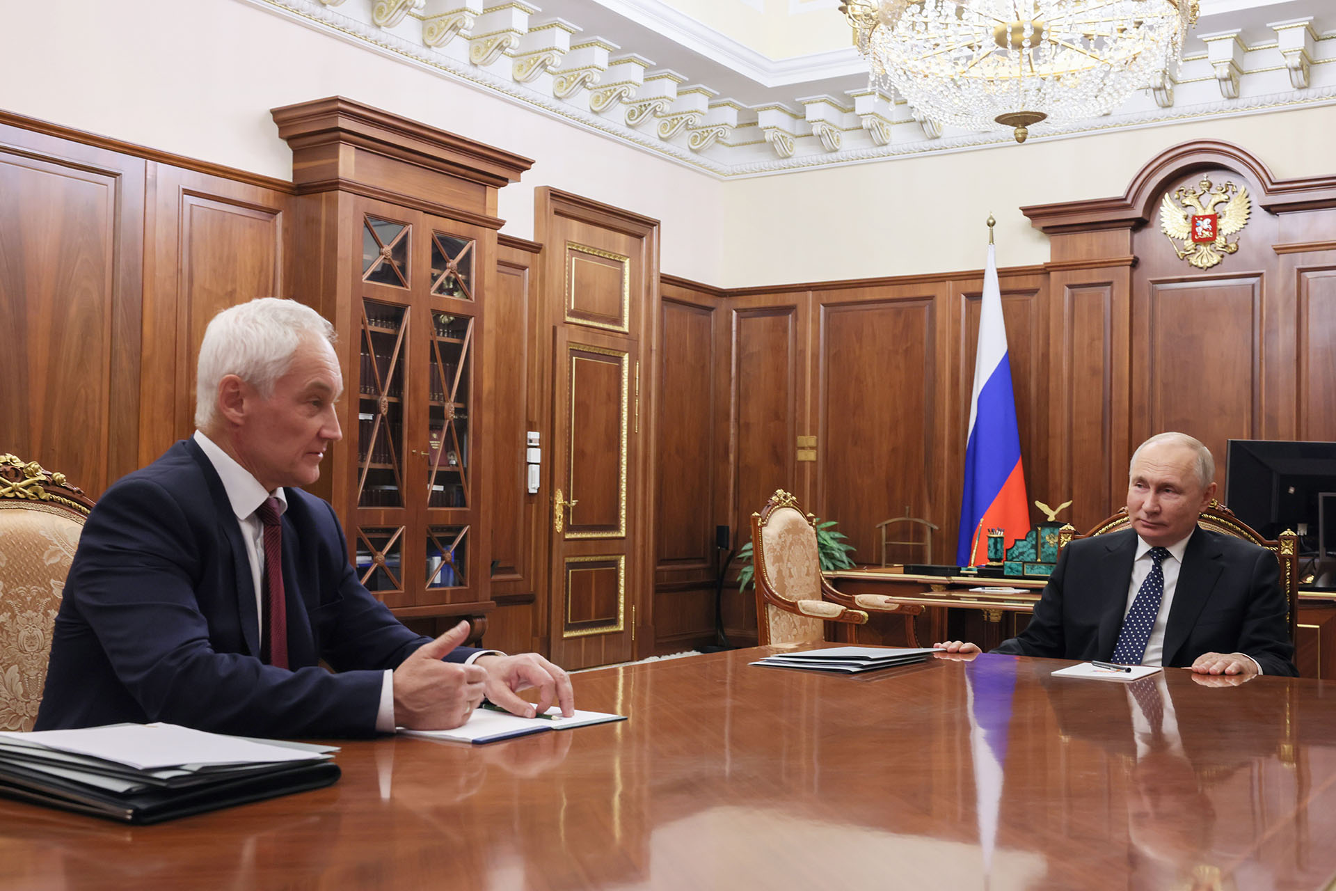 Андрей Белоусов на встрече с Владимиром Путиным, 7 ноября 2023 года