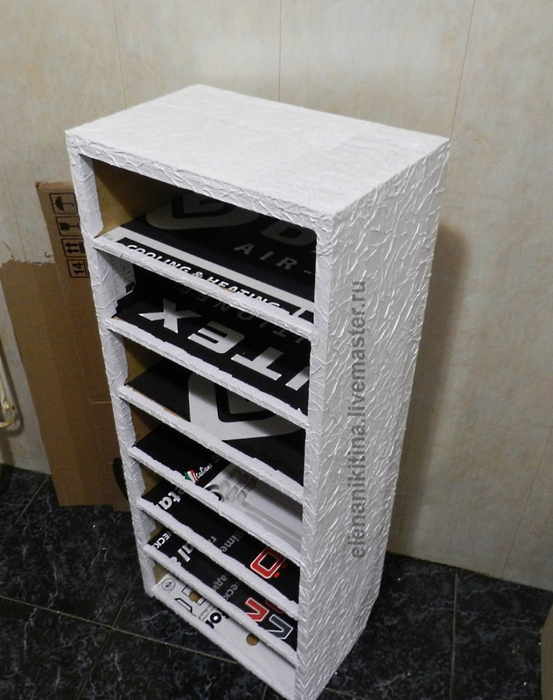 Высокий комод из картона. Для рукодельниц - супер идея) 