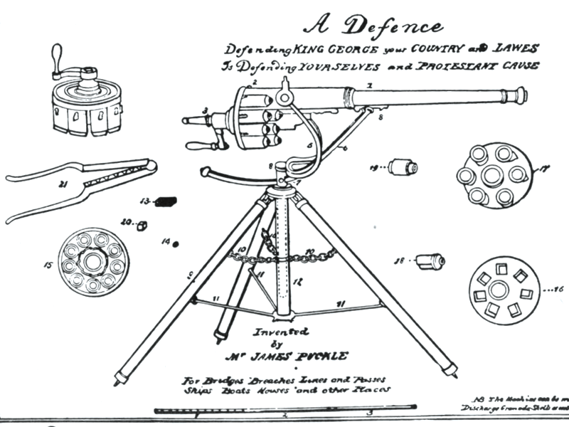 "Puckle gun": первый в истории пулемет, стрелявший квадратными пулями