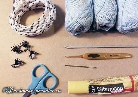 Корзинка из веревки с обвязкой крючком корзина из веревки,рукоделие,своими руками