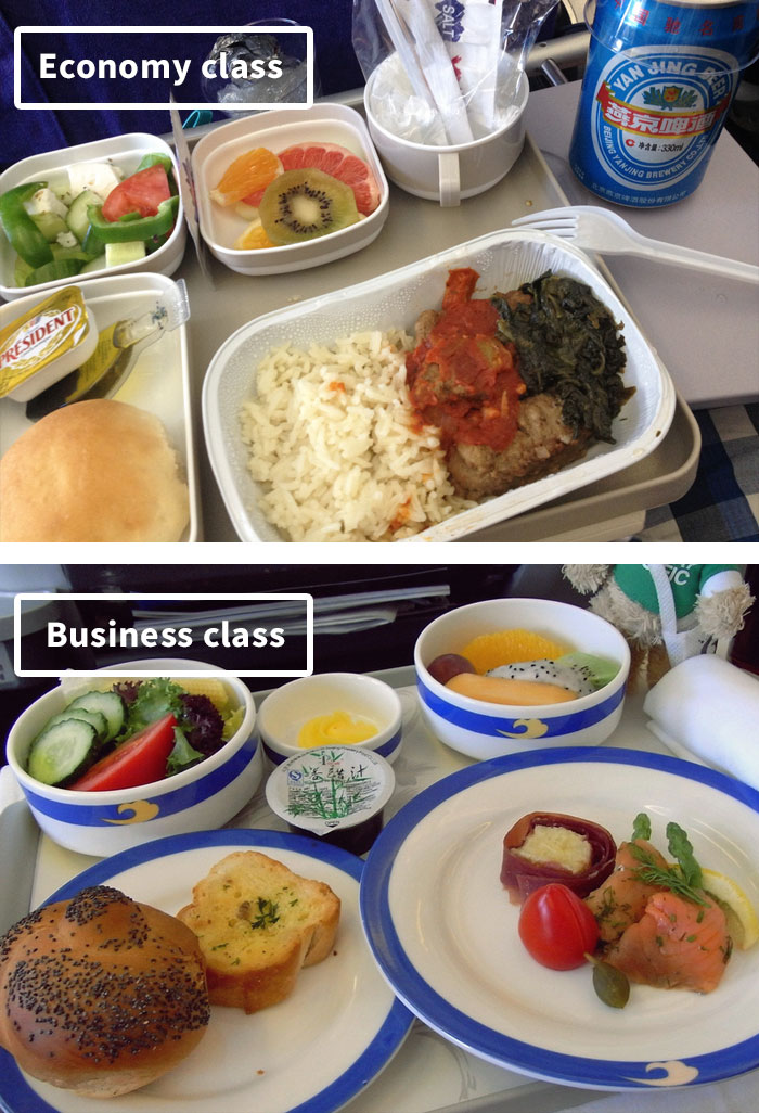 Чем кормят в самолётах известных авиакомпаний: эконом-класс vs бизнес-класс