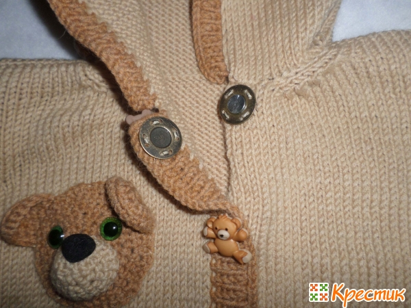 Вязание спицами свитера с забавным мишкой для детей до года вязание,дети,свитер