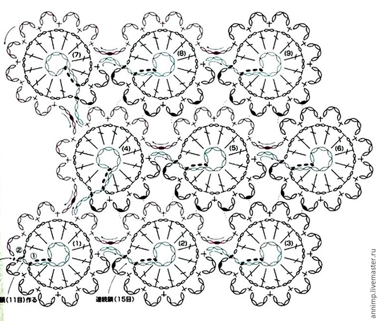 Безотрывное вязание крючком мотивов мелких элементов: мастер-класс вязание