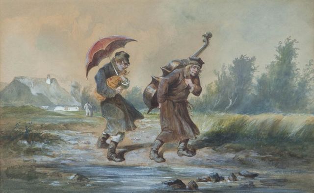 Францишек Костшевский. Бродячие музыканты. 1884