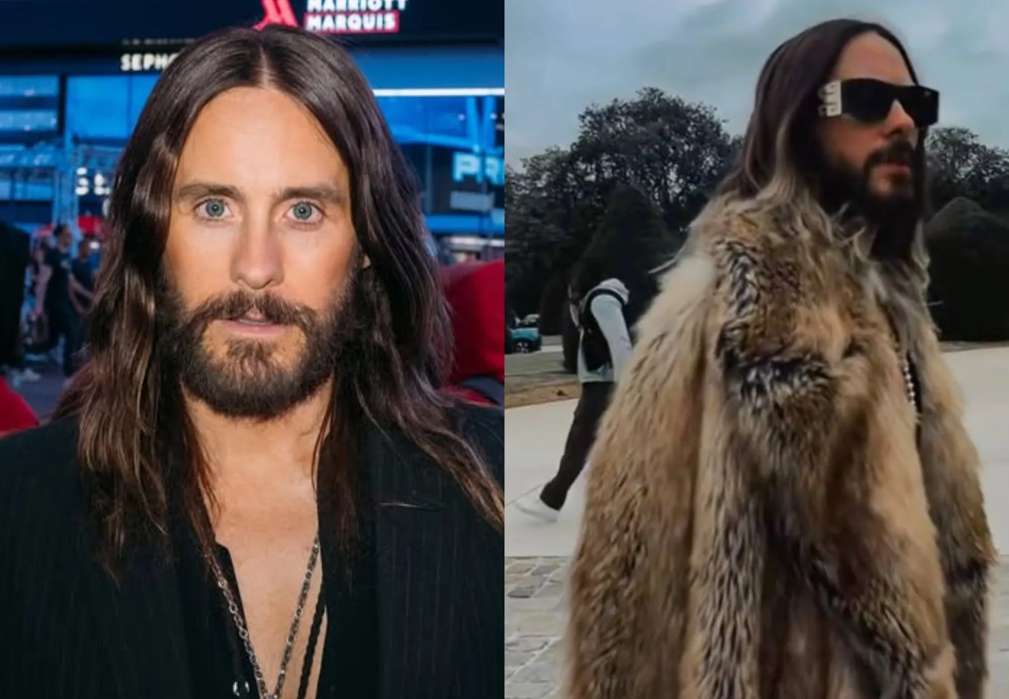 "Наш слоняра". Джаред Лето прогулялся в шубе под кавказский трек и собрал тысячи комментариев от русскоязычных фанатов