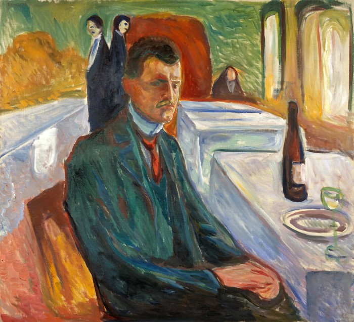 Self-Portrait with a Wine Bottle