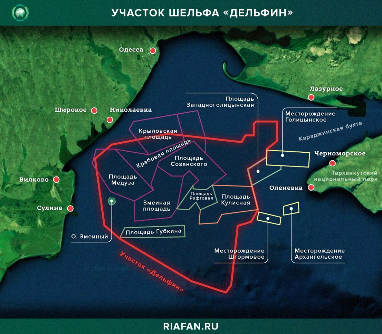 остров змеиный в черном море на карте