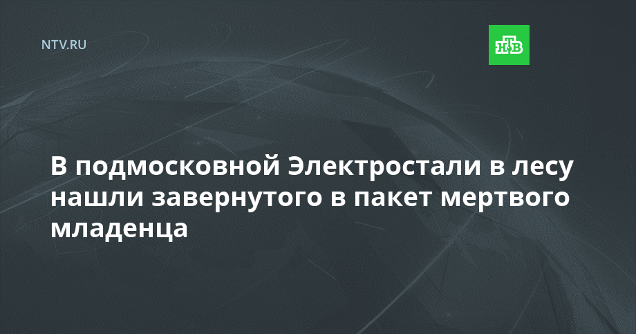 В подмосковной Электростали в лесу нашли завернутого в пакет мертвого младенца