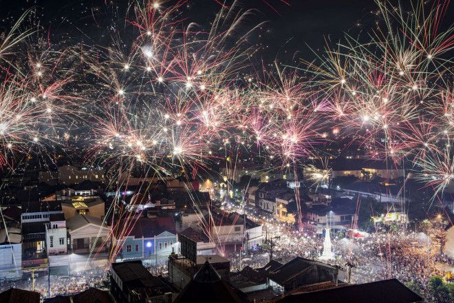 Как встретили в мире Новый 2018 год