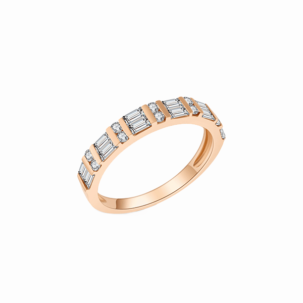 Кольцо SL, розовое золото, бриллианты