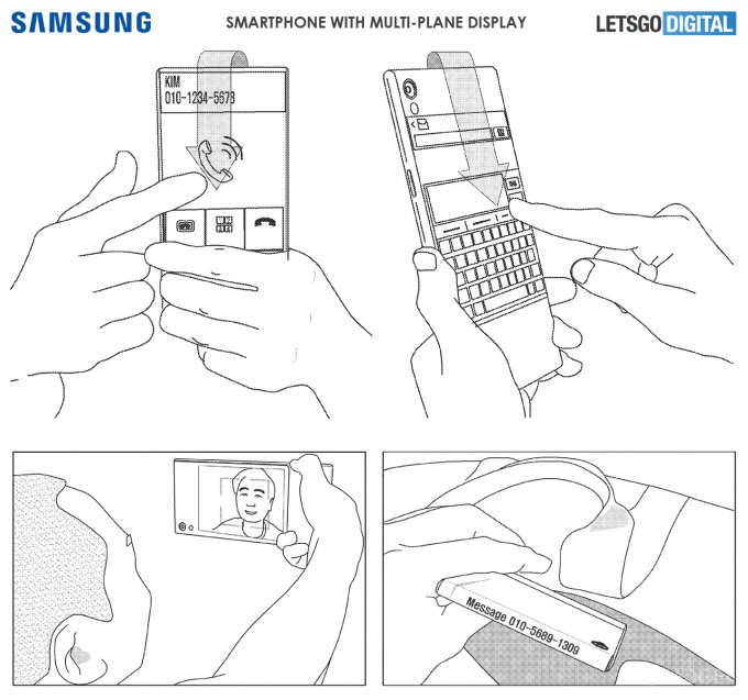 Samsung разрабатывает необычный смартфон с тремя экранами samsung,гаджеты,интересное,мир,смартфоны,технологии,факты