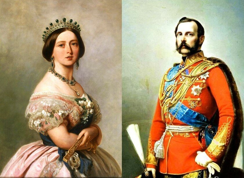 Королева Виктория и Император Александр II (коллаж)