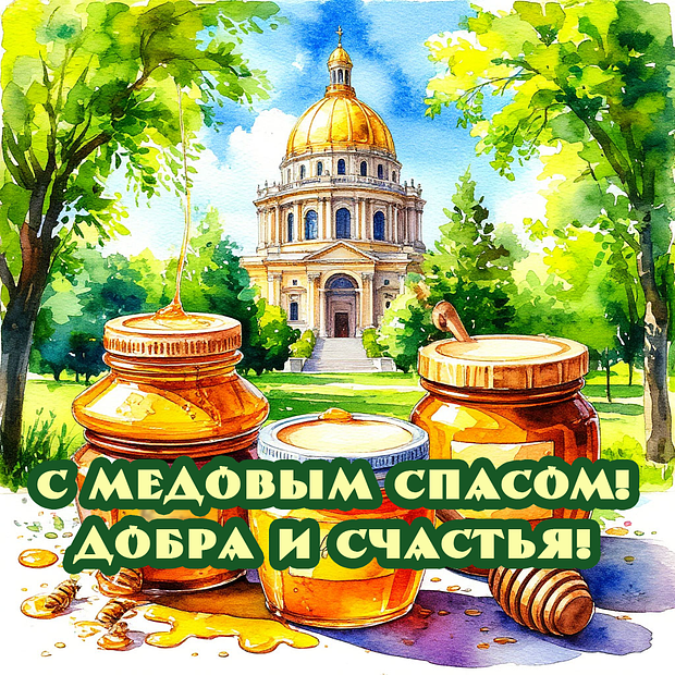 Душевная открытка для поздравления с Медовым Спасом
