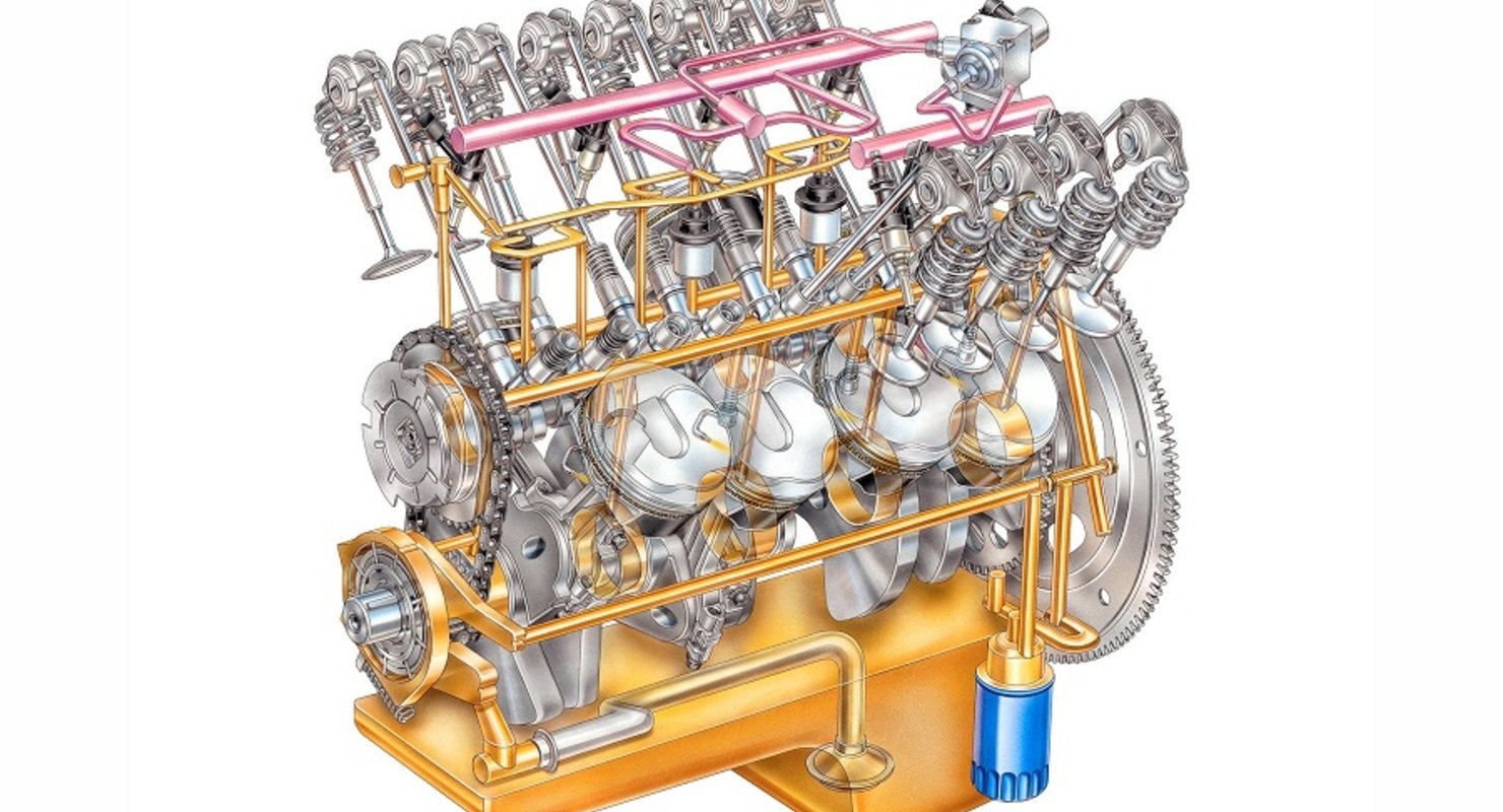 Система смазки. Система двигателя. Системы ДВС. Смазка цилиндров двигателя.