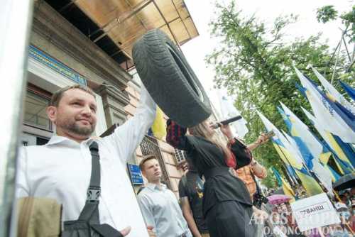 Вятрович на митинге в защиту Порошенко