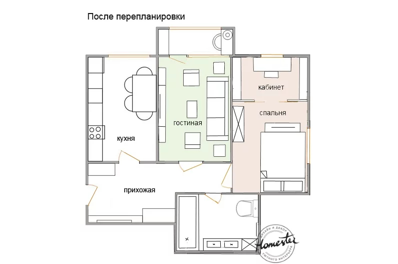 Как из двухкомнатной квартиры сделать трехкомнатную: до и после перепланировки можно, пространство, чтобы, комнаты, комнату, гостиной, довольно, возводить, более, квартиры, сделать, перегородку, двери, которых, совсем, раздвижными, объединена, установить, двумя, плане