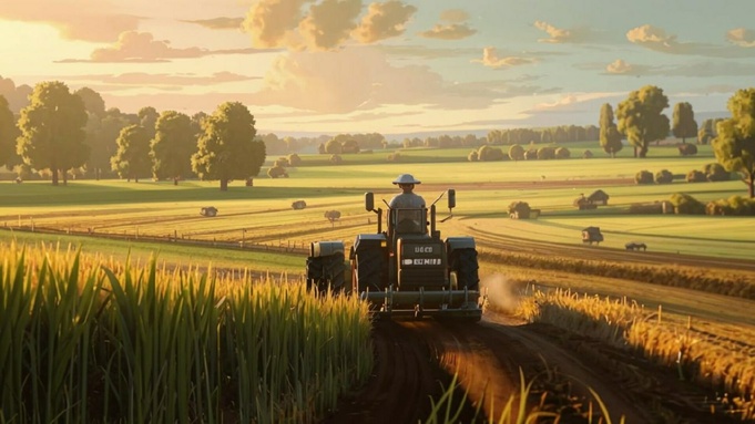 Трактор в поле / Изображение сгенерировано с помощью нейросети Kandinsky by Sber AI / amic.ru