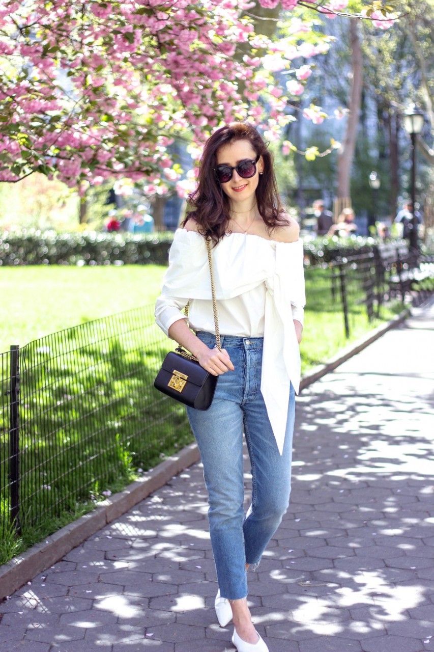 NYC Blogger: Off The Shoulder White Top 9