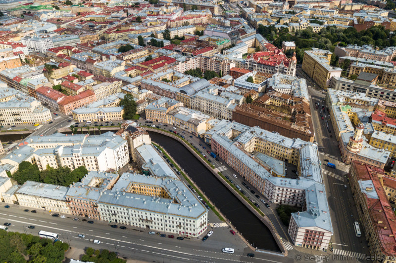 Канал Грибоедова и Садовая улица. высота, санкт-петербург, фото