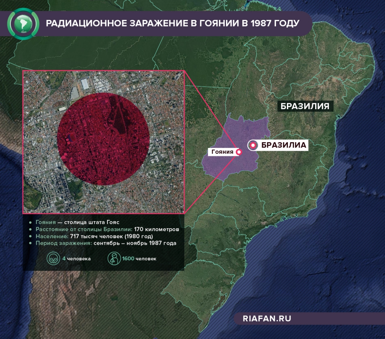 Карта радиационного заражения в Гоянии