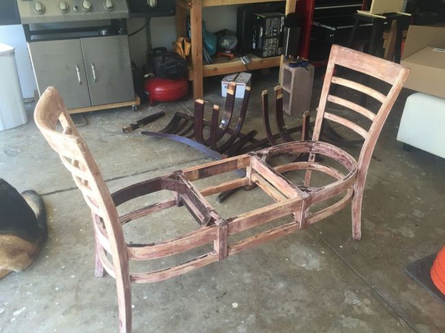 Скамейка своими руками из старых стульев для дома и дачи,новая жизнь старых вещей